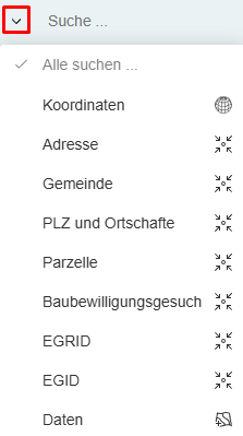 Liste der Datenquellen für die Suche