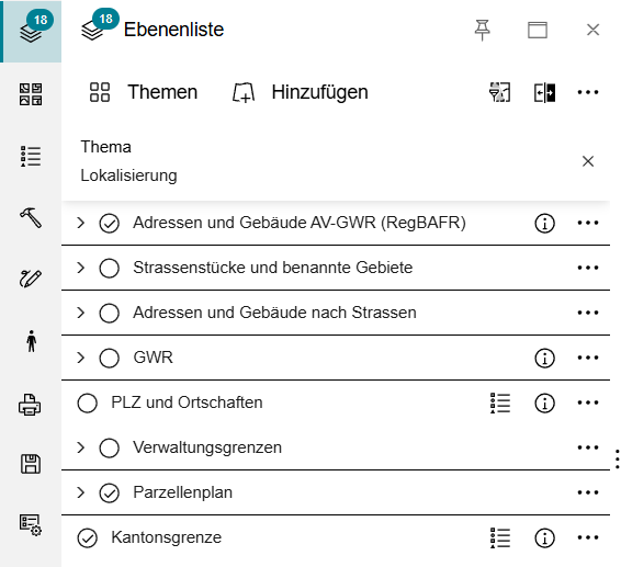 Ebenenliste
