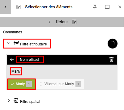 Exemple de sélection Marly 2
