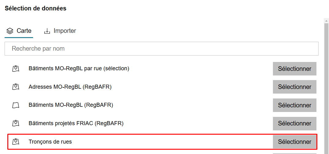 Exemple selection couche
